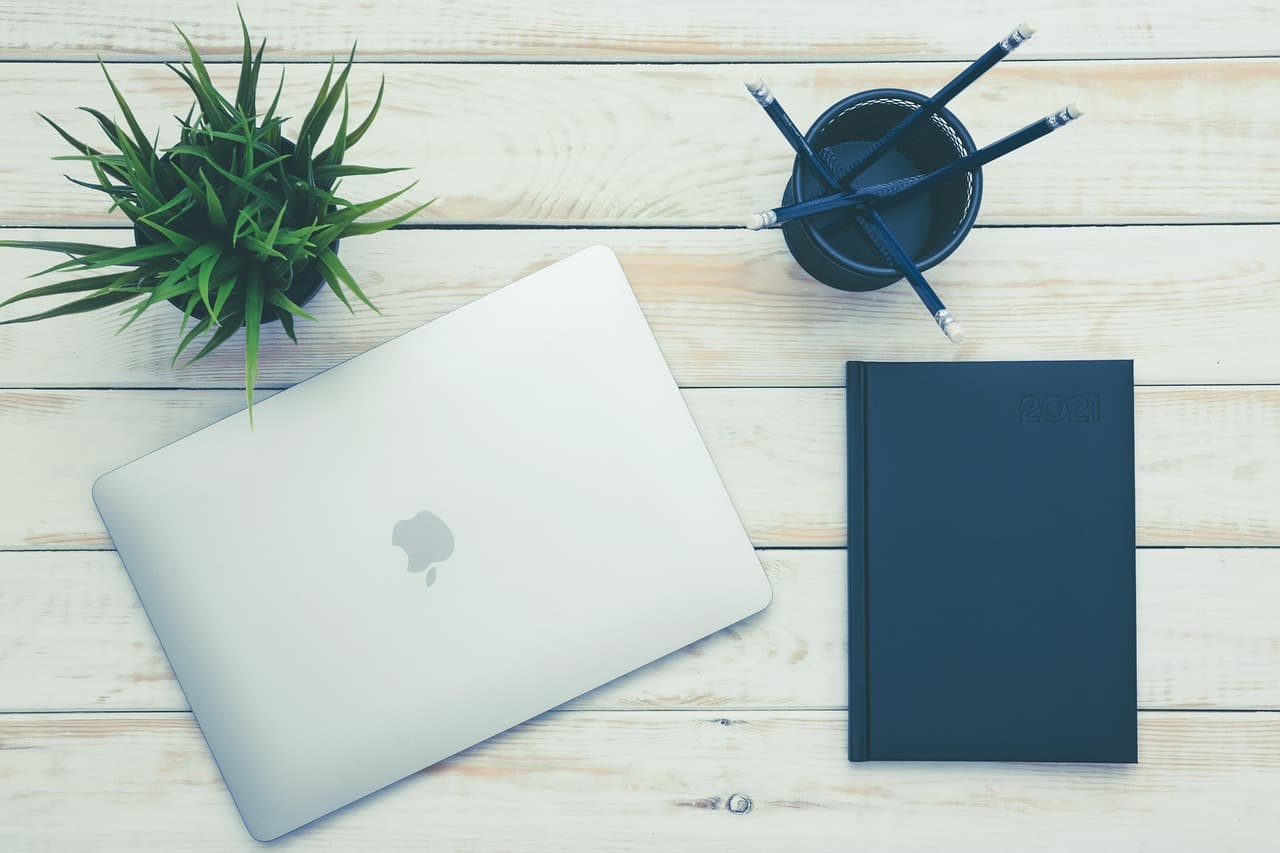 Laptop on desk